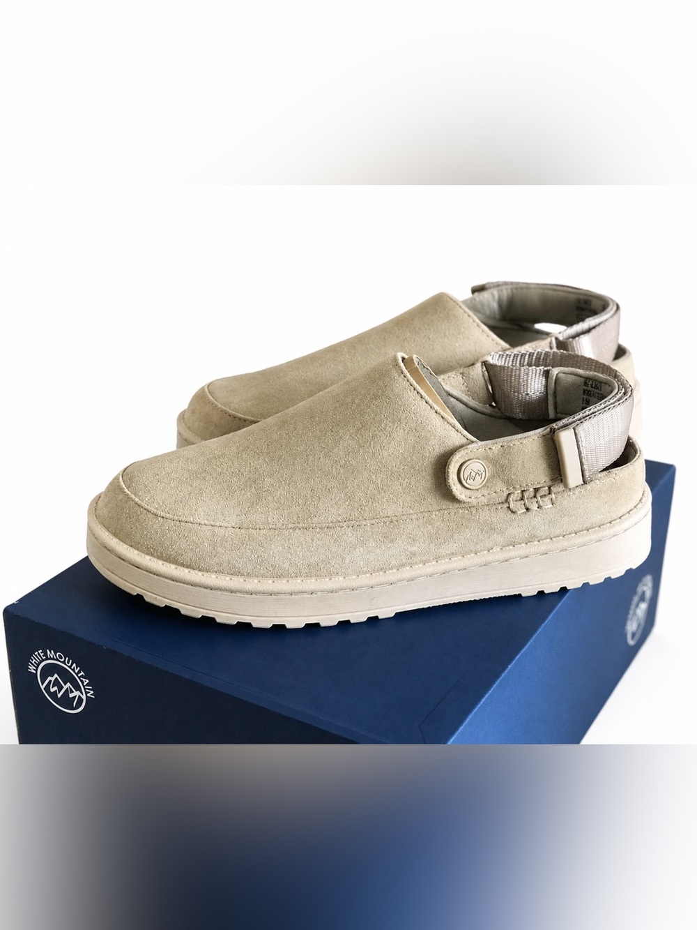 White Mountain Beige Suede Slip-On Clog 9.5